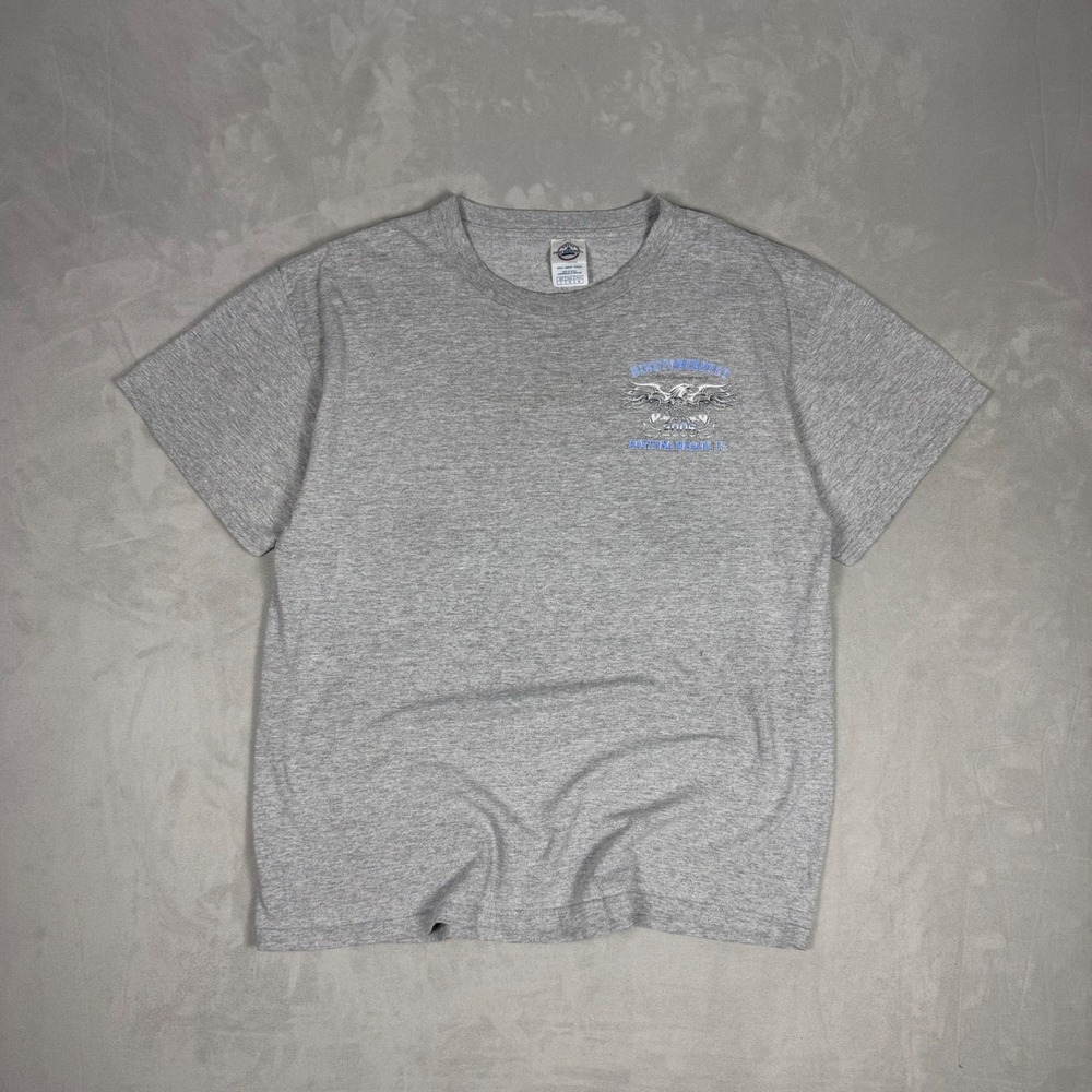 Y2K Mens Delta Biketoberfest 2006 Daytona Beach Eagle Graphic Tee Gray L